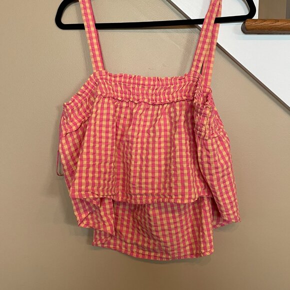 Free People Picnic Party Cropped Tank Top sz M - Picture 6 of 6